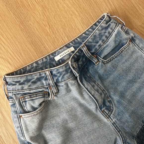 PACSUN Patchwork Denim Mom Jeans - Picture 4 of 7